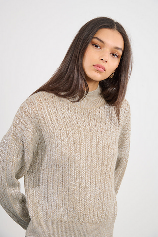Molly Bracken Beige Ladies Knitted Sweater