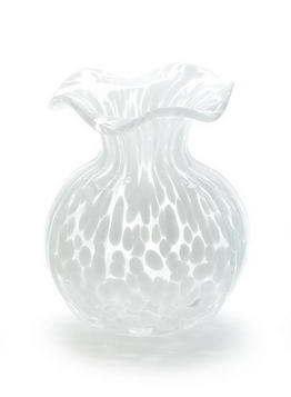 Two's Company Ruffled Edge Spotted Vase Assorted 3 Colors: White, Blue, Green / In Store Purchase Only