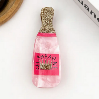 Thedivasoap Glitter Champagne Bottle Hair Claw Clip - Champagne