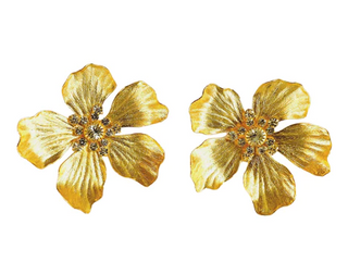 PINK REEF GOLD FLOWER STUDS