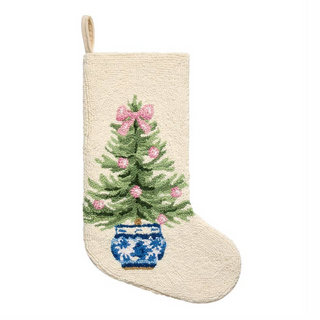 Peking Handicraft Christmas Tree Chinoiserie Hook Stocking