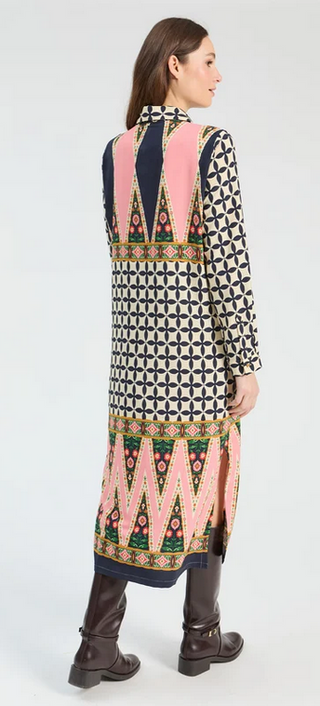 Vilagallo Ethnic Geo Midi Dress