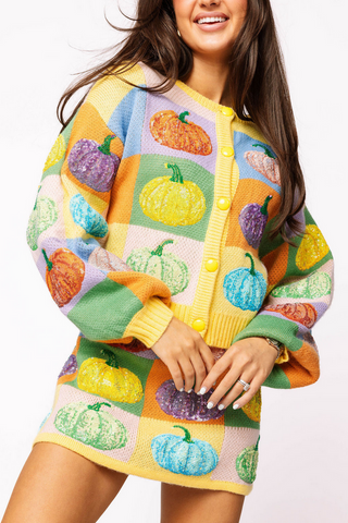 Queen Of Sparkles Pumpkin Cardigan