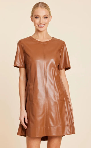 Dolce Cabo Faux Leather Pleat Dress