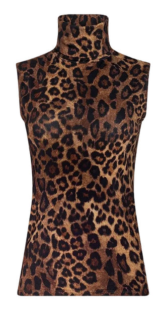 L'Agence Ceci Sleeveless Tank Leopard