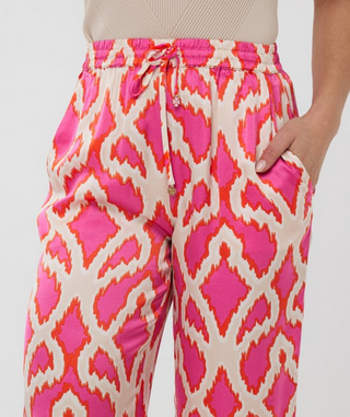 Esqualo Pink and Orange Print Pant