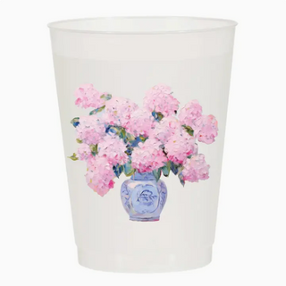 Sip Sip Hooray Potted Hydrangea Frosted Cups- Summer