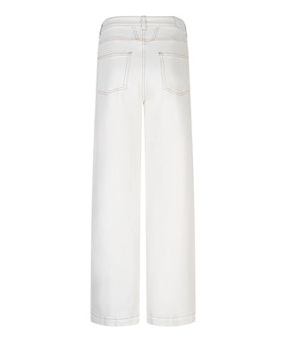 Esqualo Wide Leg Jean in Off White