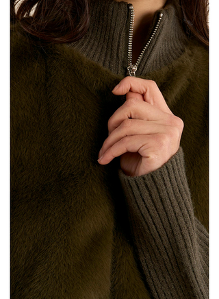Molly Bracken Us Ladies Khaki Knitted Jacket