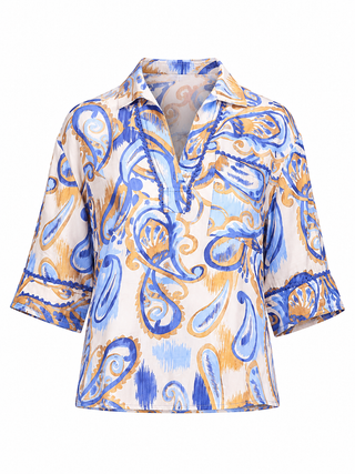 Joy Joy Golden Blue Paisley Overshirt