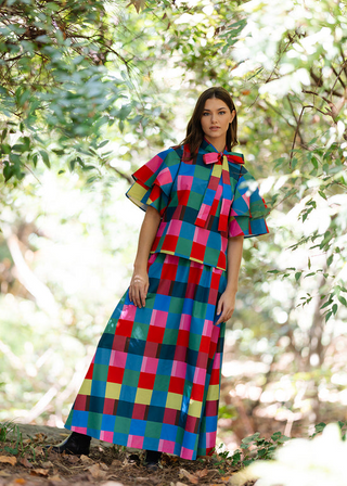 Alden Adair Daphne Skirt in Holiday Check