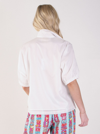 Emily McCarthy White Taffeta Poppy Top