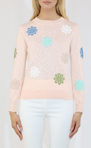Metric Knits Pink Pearl Combo Sweater