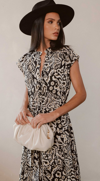 Elan Black Acorn Maxi Dress