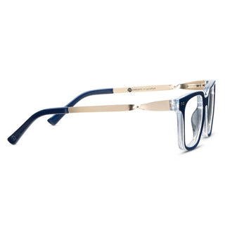 Peepers x Laura Park Sidebar Navy/Rosemary Stripe Indigo Blue Light Glasses