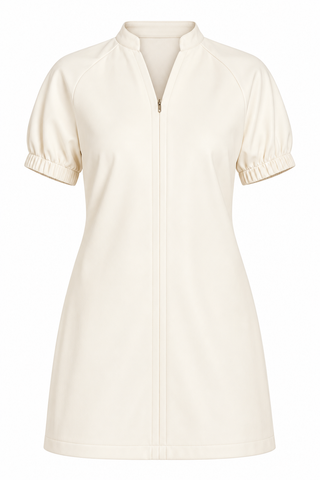 Dolce Cabo Vegan Leather V Neck Short Sleeve Dress