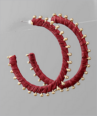 Monkee's Jewelry and ACC Raffia Flat Hoops / 2 Color Options