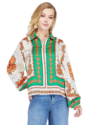 Joy Joy Scarf Blouse