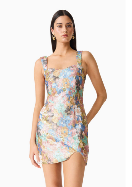 anthea mini dress blue Athea Sequin Mini Dress - Floral - M