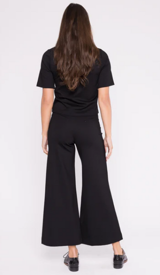 Ripley Rader Ponte Knit Wide Leg Pant : Cropped in Black