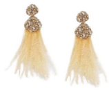 Bhavna Kanakia Beige Crystal Feather Cascade Earrings