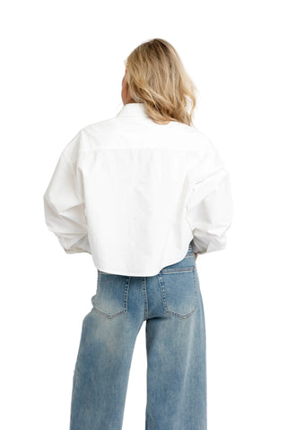 Karlie Pearl Collar Poplin Top