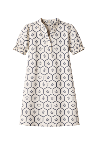 Navy Bleu Westport Dress - Flower Stamp