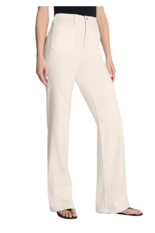 Spanx Authentic 360 Easy Flare Jeans With Patch Pockets in Alabaster