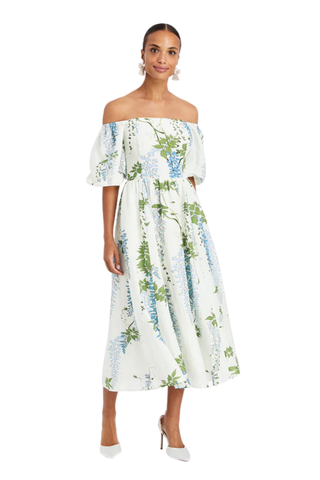 Mestiza Bridal Delphine Midi Dress in Wisteria Toile