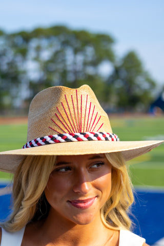 Tipsy Threads USC Natural Palm Hat in Garnet