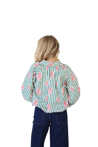 Karlie Stripe Floral Bubble Top