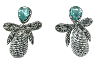 Bhavna Kanakia Silver Stone & Blue Earrings