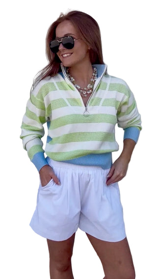 Brodie Mesh Stripe Half Zip