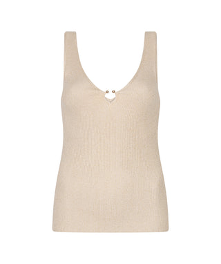 Esqualo Ribbed Tank in Sand