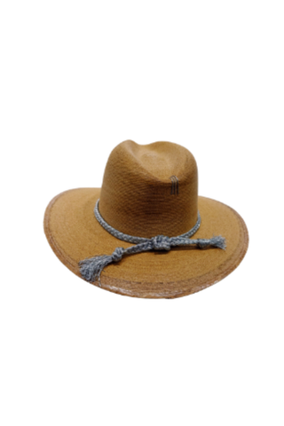 Tipsy Threads Natural Palm Hat With Silver Braid