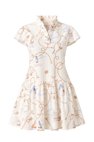 Prosperina Stella Mini Dress in Nautical Nature Print