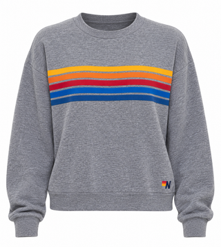 Aviator Nation 5 Stripe - Crew Sweatshirt Relaxed