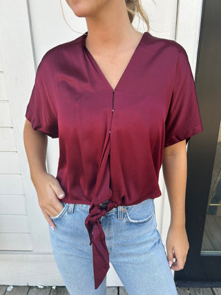Bobi Tiewrap Top in Dark Port