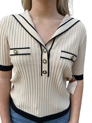 Kerisma Cabato Top in Beige / Black