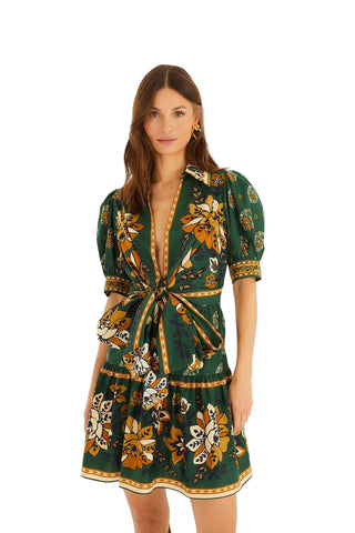 Farm Rio Ayla Green Mini Dress