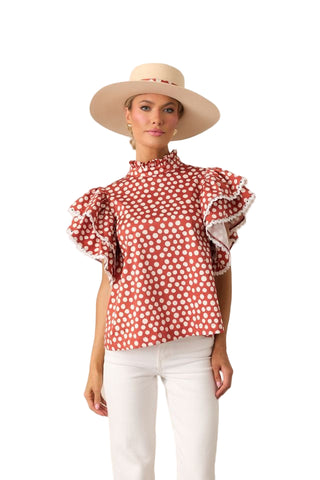 Prosperina Blair Ruffle Top Spot On