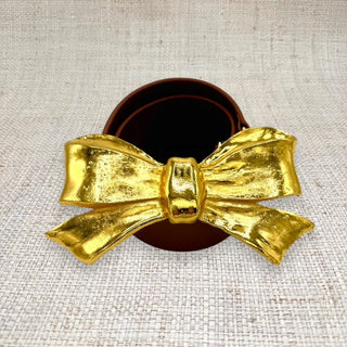 Garland Bags Big Bow Interchangeable Artisan Belt Buckle w/ Gold Finish