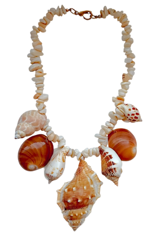 Beaded Seashell Necklace, Multi