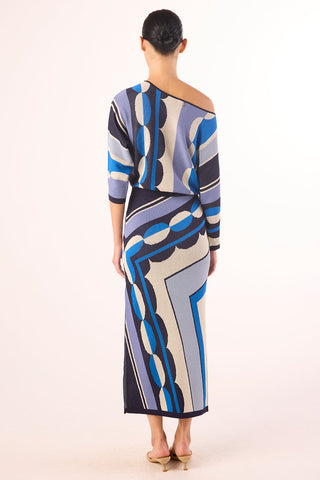 Misa Keya Dress in Geo Stripe