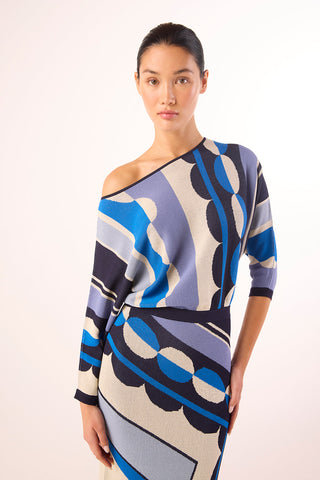 Misa Keya Dress in Geo Stripe