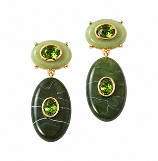 Serrento Olive Stone Dangle Earring