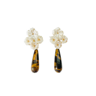 The Pink Reef Floral Cluster with Tigers Eye / Tigers Eye