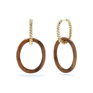 Capucine De Wulf Earth Goddess Link Drop Earrings - Teak