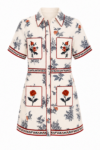 Anna Cate Poppy Dress in Dunlin Motif