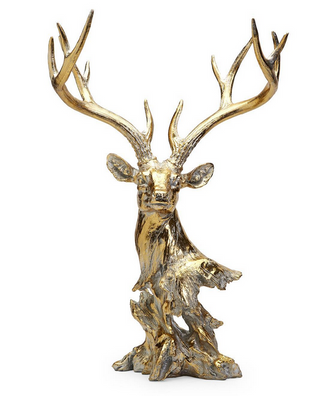 Two's Company Rustic Gold Deer Decor / Gold